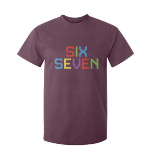 Six Seven Meme Pixel 67 Gen Alpha Meme T Shirt For Kid TS11 Maroon Print Your Wear