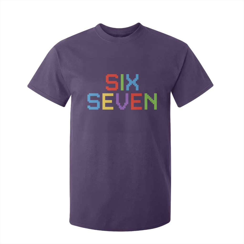 Six Seven Meme Pixel 67 Gen Alpha Meme T Shirt For Kid TS11 Purple Print Your Wear