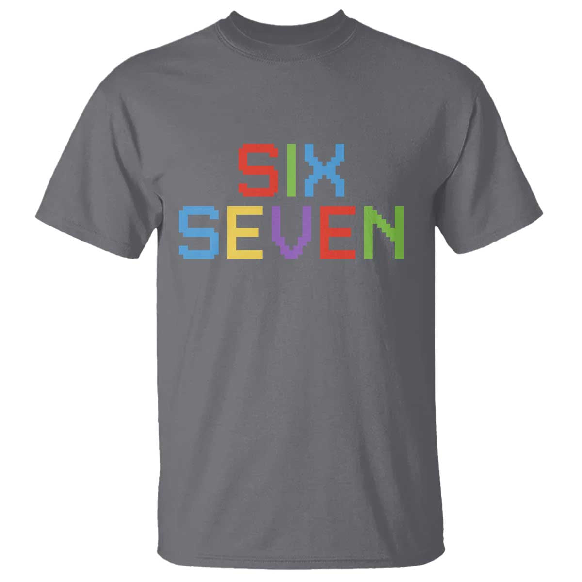 Six Seven Meme Pixel 67 Gen Alpha Meme T Shirt TS11 Charcoal Print Your Wear
