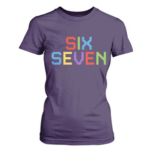 Six Seven Meme Pixel 67 Gen Alpha Meme T Shirt For Women TS11 Purple Print Your Wear