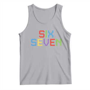 Six Seven Meme Pixel 67 Gen Alpha Meme Tank Top TS11 Athletic Heather Print Your Wear