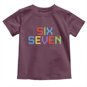 Six Seven Meme Pixel 67 Gen Alpha Meme Toddler T Shirt TS11 Maroon Print Your Wear