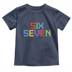 Six Seven Meme Pixel 67 Gen Alpha Meme Toddler T Shirt TS11 Navy Print Your Wear