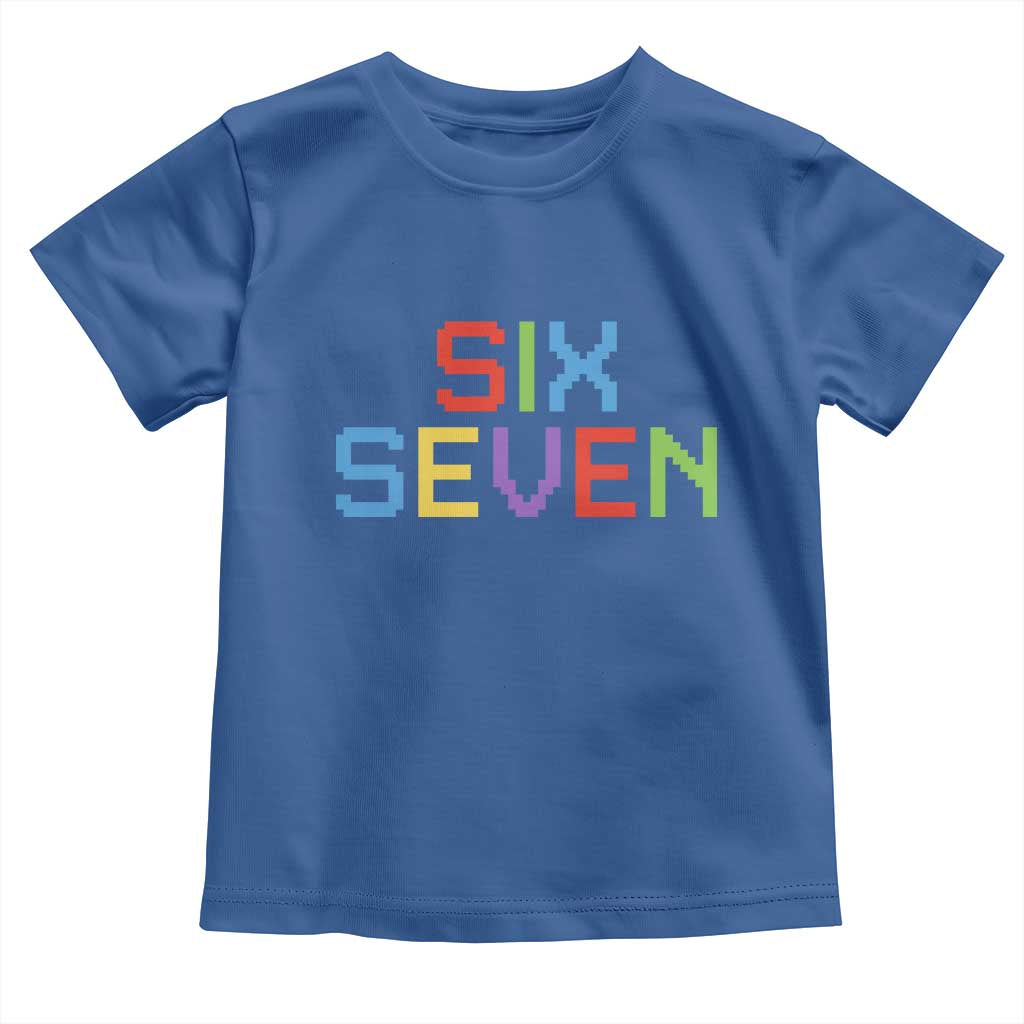 Six Seven Meme Pixel 67 Gen Alpha Meme Toddler T Shirt TS11 Royal Blue Print Your Wear