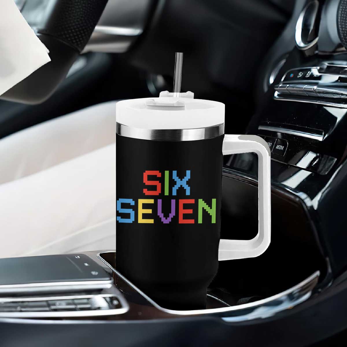 Six Seven Meme Pixel 67 Gen Alpha Meme Tumbler With Handle TS11 Print Your Wear