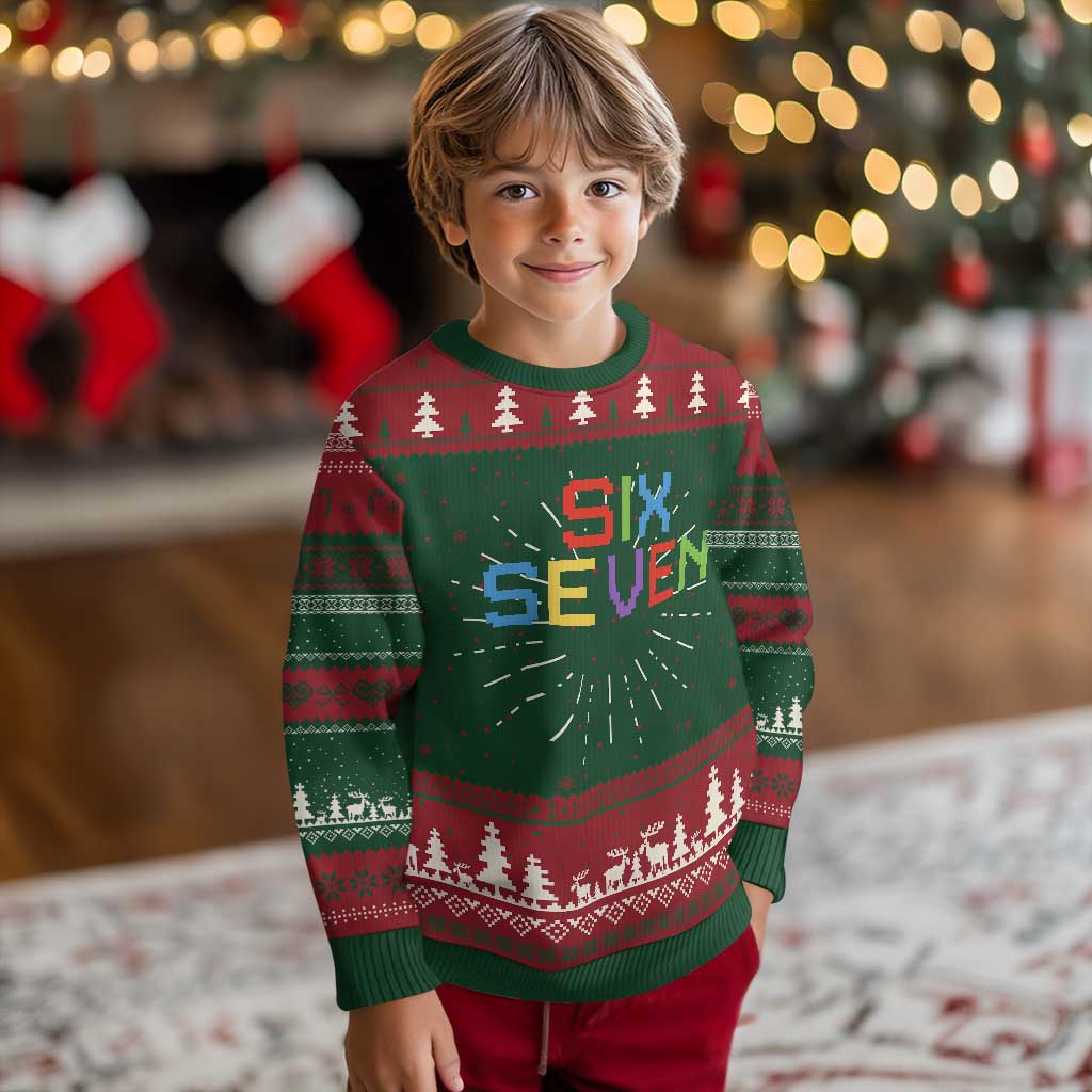 Six Seven Meme Pixel 67 Gen Alpha Meme Knit Sweatshirt TS11 Christmas Print Your Wear