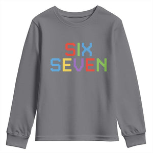 Six Seven Meme Pixel 67 Gen Alpha Meme Youth Sweatshirt TS11 Charcoal Print Your Wear