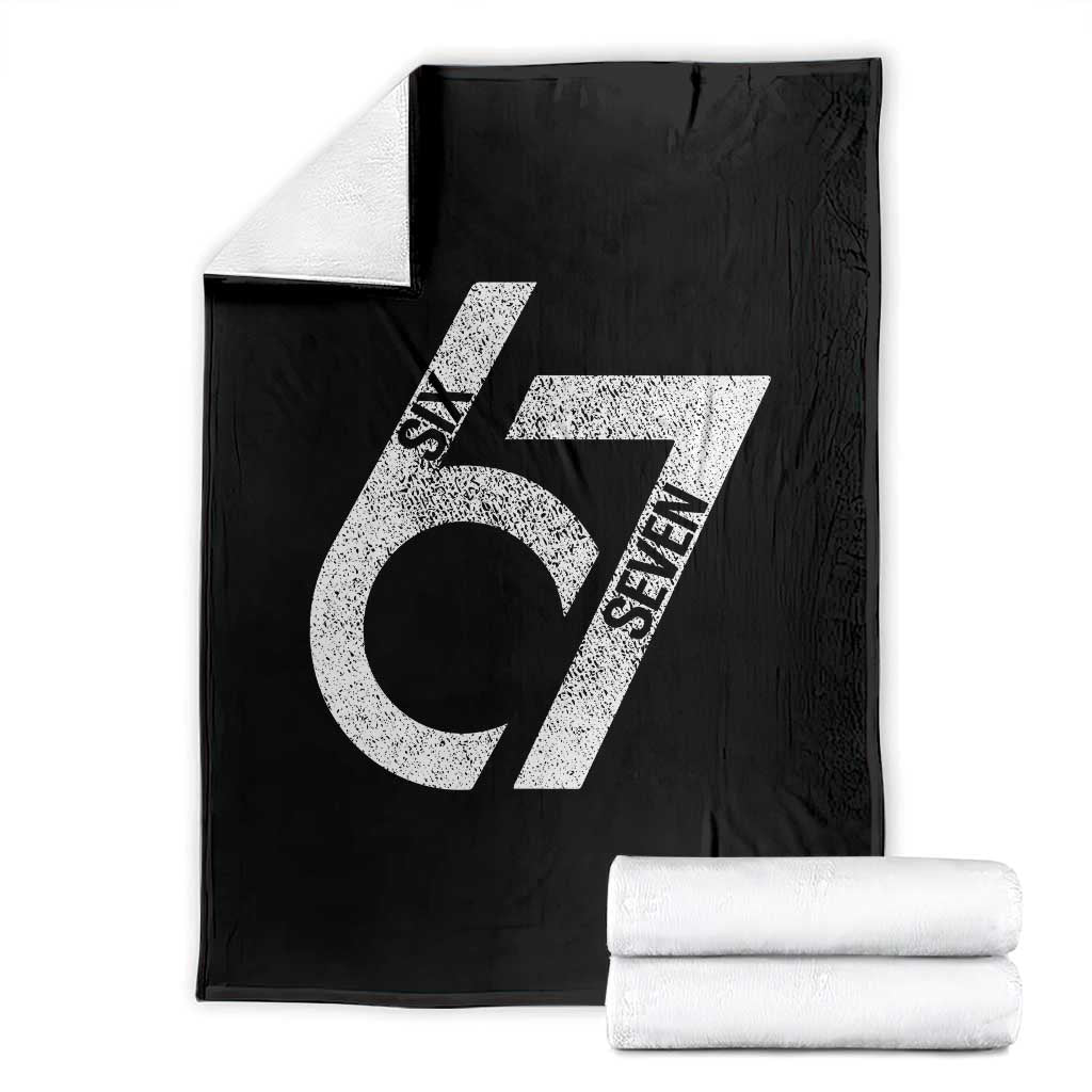 Funny Six Seven 67 Meme Gen Alpha Slang Throw Blanket TS11 Black Print Your Wear