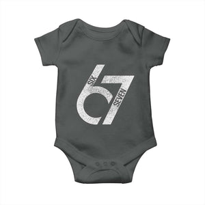 Funny Six Seven 67 Meme Gen Alpha Slang Baby Onesie TS11 Dark Heather Print Your Wear