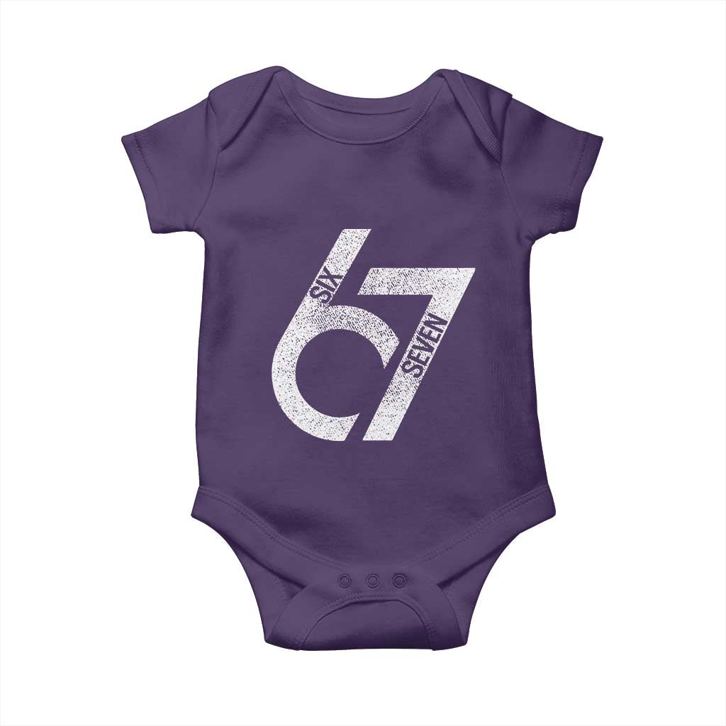 Funny Six Seven 67 Meme Gen Alpha Slang Baby Onesie TS11 Purple Print Your Wear