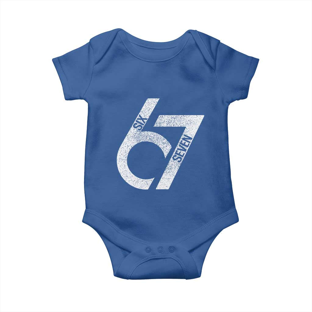 Funny Six Seven 67 Meme Gen Alpha Slang Baby Onesie TS11 Royal Blue Print Your Wear