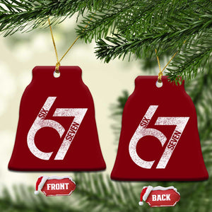 Funny Six Seven 67 Meme Gen Alpha Slang Ceramic Ornament TS11 Print Your Wear