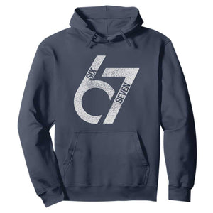 Funny Six Seven 67 Meme Gen Alpha Slang Hoodie TS11 Navy Print Your Wear