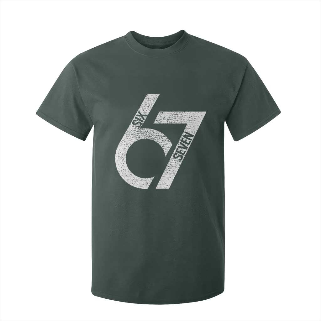 Funny Six Seven 67 Meme Gen Alpha Slang T Shirt For Kid TS11 Dark Forest Green Print Your Wear