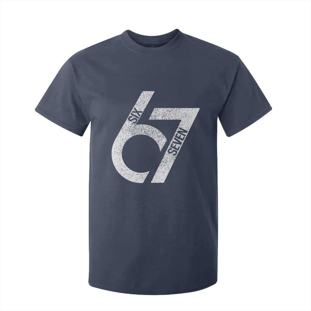 Funny Six Seven 67 Meme Gen Alpha Slang T Shirt For Kid TS11 Navy Print Your Wear