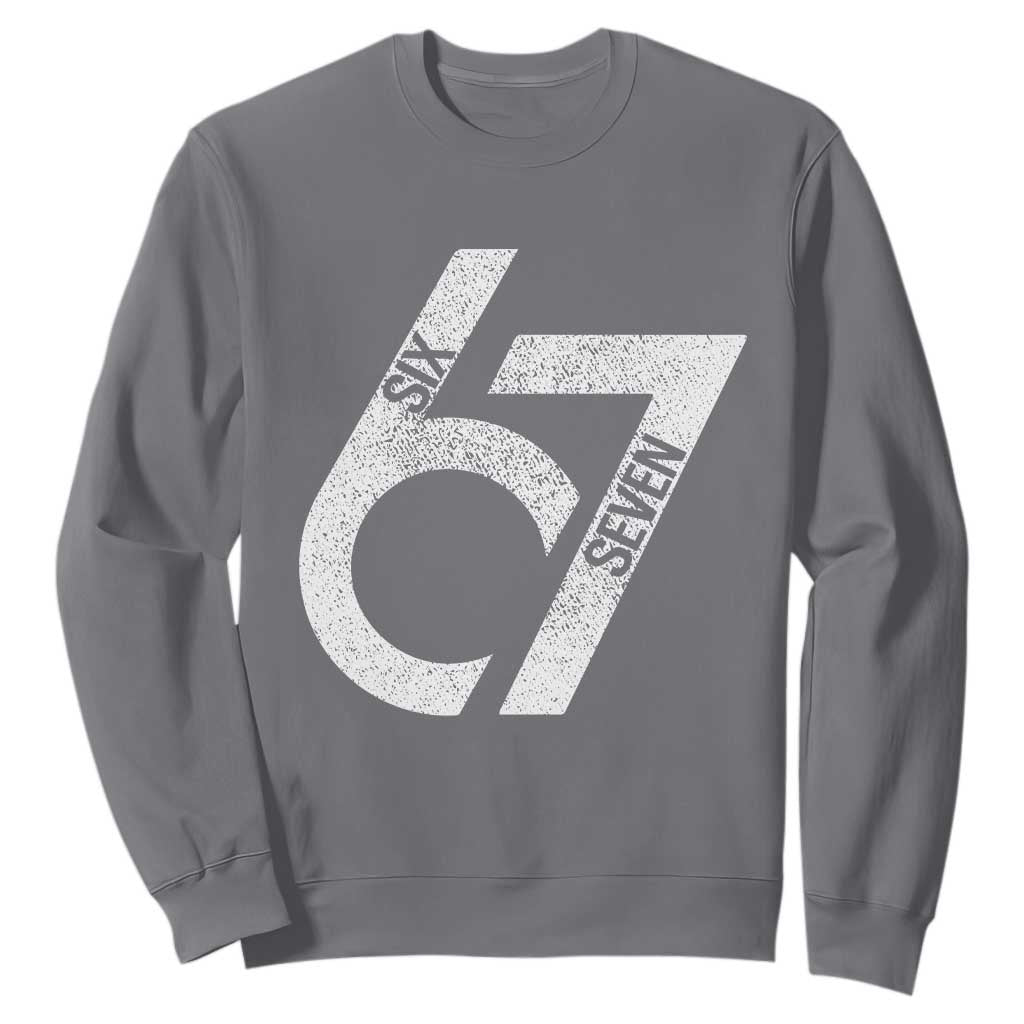 Funny Six Seven 67 Meme Gen Alpha Slang Sweatshirt TS11 Charcoal Print Your Wear
