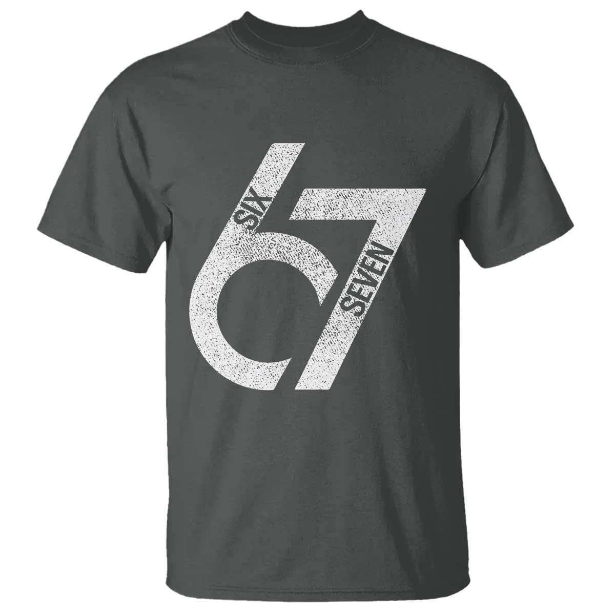 Funny Six Seven 67 Meme Gen Alpha Slang T Shirt TS11 Dark Heather Print Your Wear