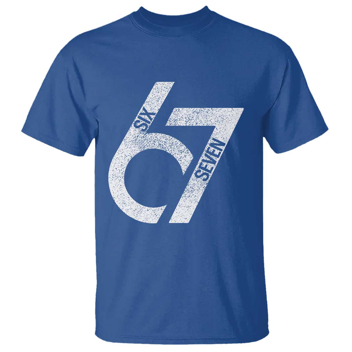 Funny Six Seven 67 Meme Gen Alpha Slang T Shirt TS11 Royal Blue Print Your Wear