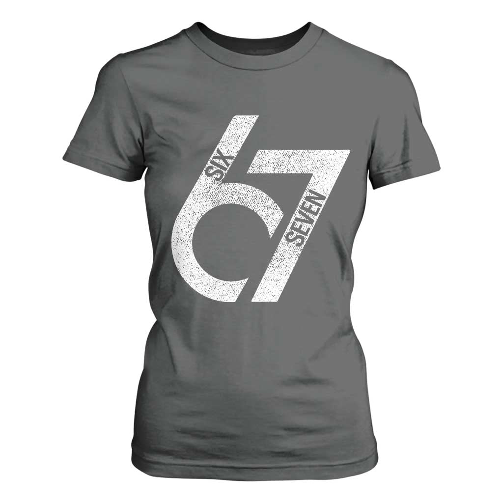 Funny Six Seven 67 Meme Gen Alpha Slang T Shirt For Women TS11 Dark Heather Print Your Wear