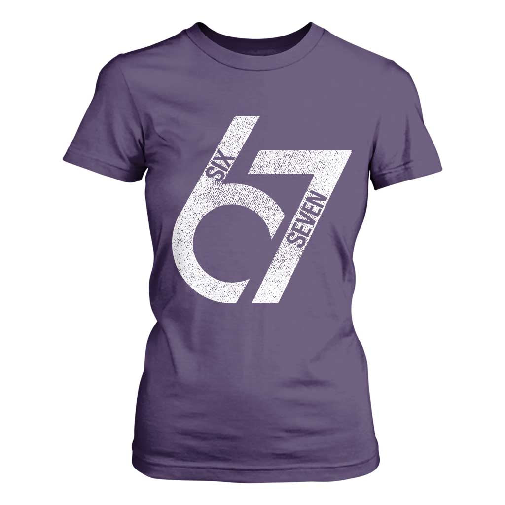 Funny Six Seven 67 Meme Gen Alpha Slang T Shirt For Women TS11 Purple Print Your Wear