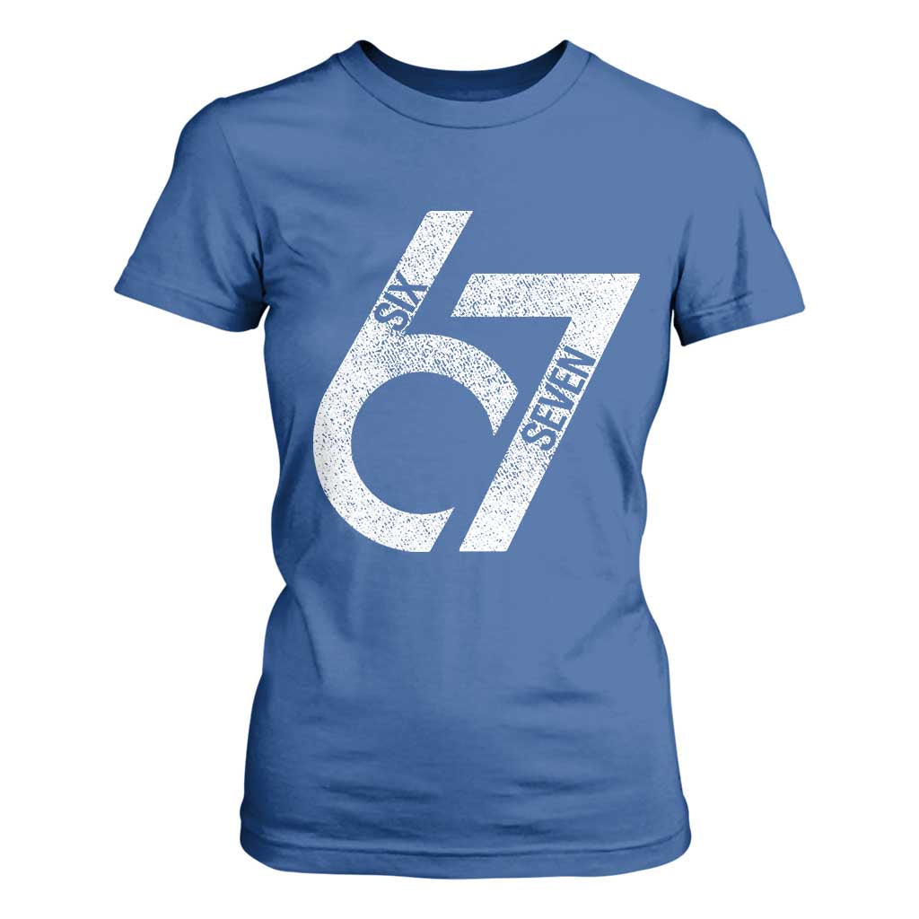 Funny Six Seven 67 Meme Gen Alpha Slang T Shirt For Women TS11 Royal Blue Print Your Wear