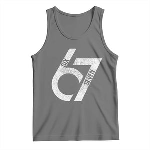 Funny Six Seven 67 Meme Gen Alpha Slang Tank Top TS11 Black Heather Print Your Wear