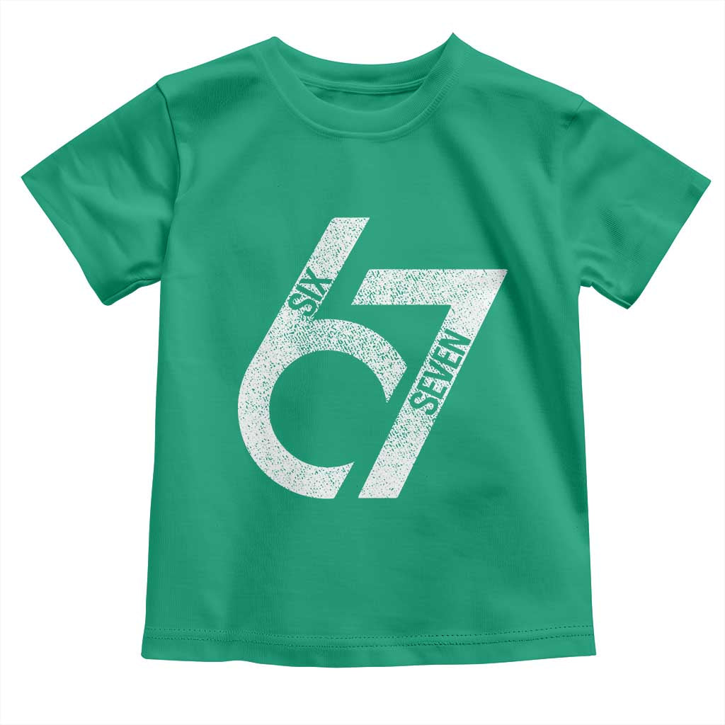 Funny Six Seven 67 Meme Gen Alpha Slang Toddler T Shirt TS11 Irish Green Print Your Wear