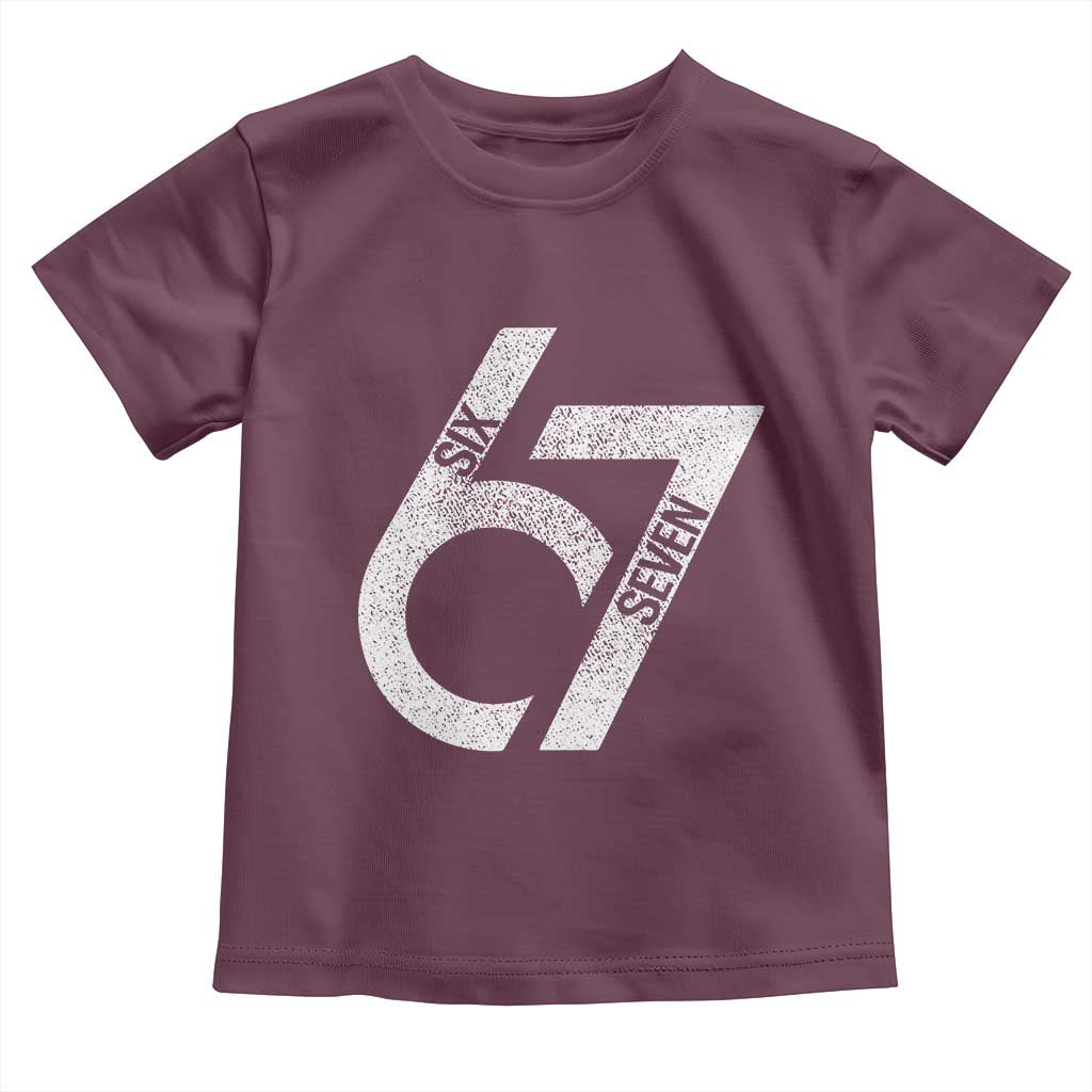 Funny Six Seven 67 Meme Gen Alpha Slang Toddler T Shirt TS11 Maroon Print Your Wear