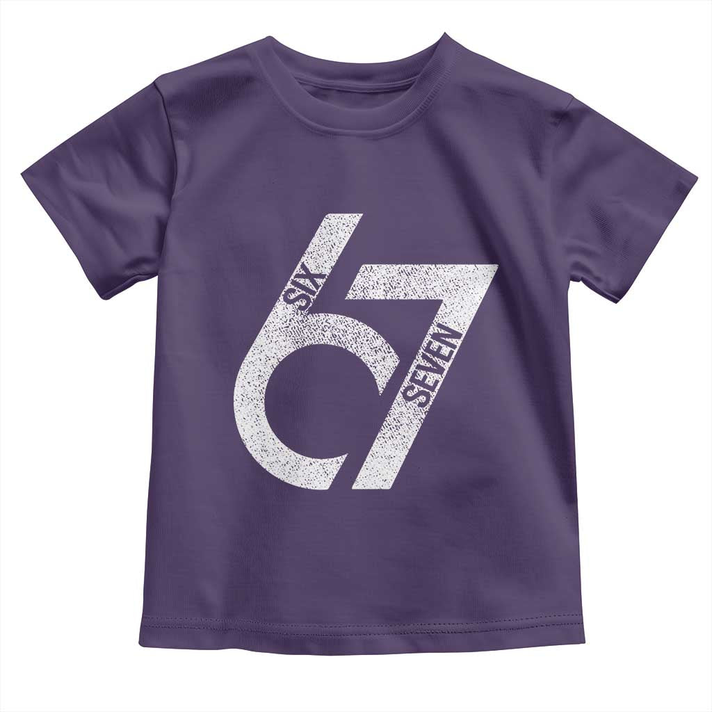 Funny Six Seven 67 Meme Gen Alpha Slang Toddler T Shirt TS11 Purple Print Your Wear