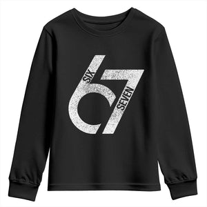 Funny Six Seven 67 Meme Gen Alpha Slang Youth Sweatshirt TS11 Black Print Your Wear