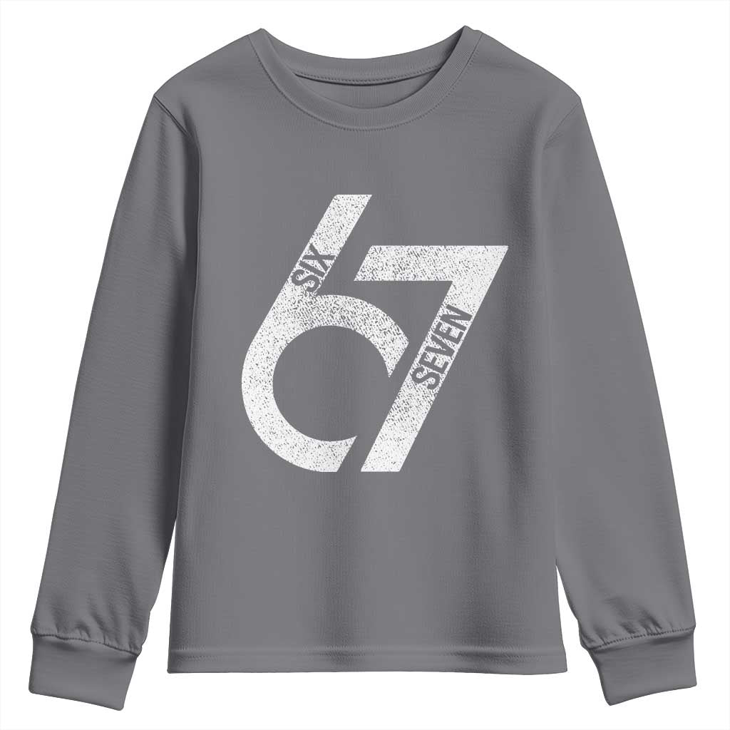 Funny Six Seven 67 Meme Gen Alpha Slang Youth Sweatshirt TS11 Charcoal Print Your Wear