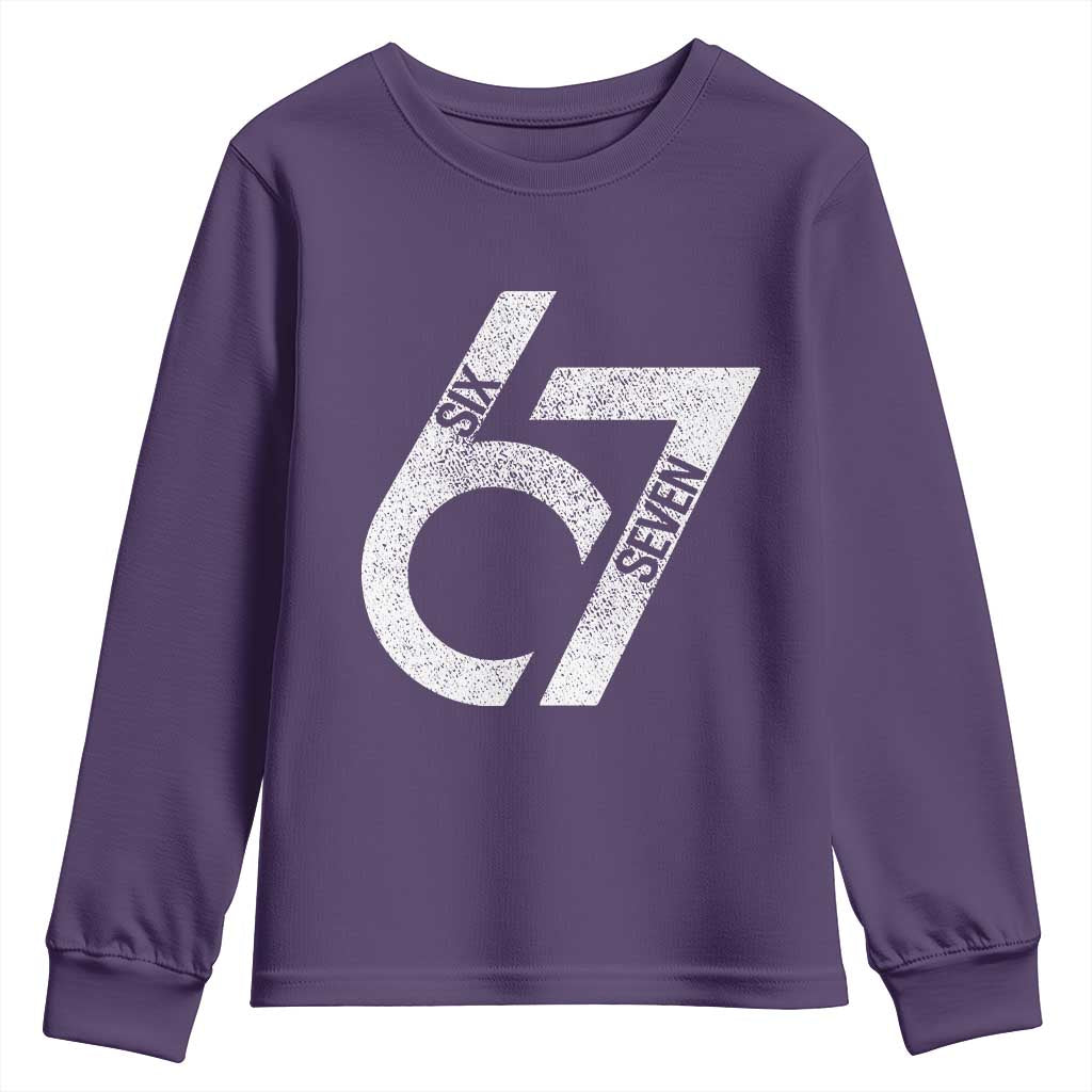 Funny Six Seven 67 Meme Gen Alpha Slang Youth Sweatshirt TS11 Purple Print Your Wear