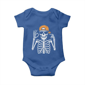 Funny Six Seven 67 Skeleton Gen Alpha Halloween Meme Baby Onesie TS11 Royal Blue Print Your Wear