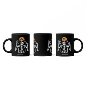 Funny Six Seven 67 Skeleton Gen Alpha Halloween Meme Coffee Mug TS11 Print Your Wear