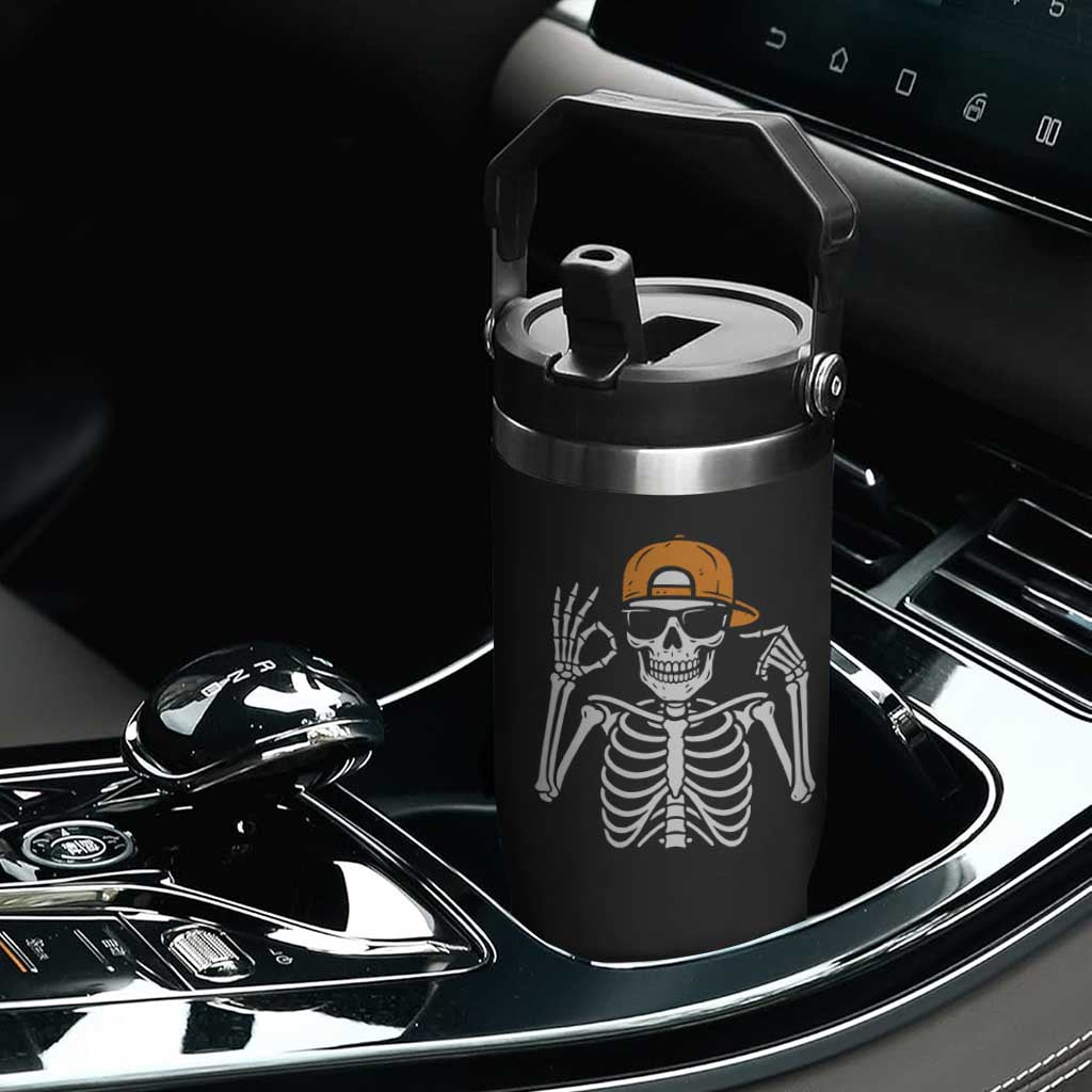 Funny Six Seven 67 Skeleton Gen Alpha Halloween Meme Flip Straw Tumbler TS11 Print Your Wear