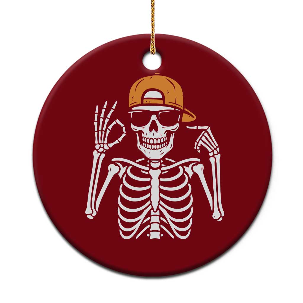 Funny Six Seven 67 Skeleton Gen Alpha Halloween Meme Ceramic Ornament TS11 1pc Red Print Your Wear