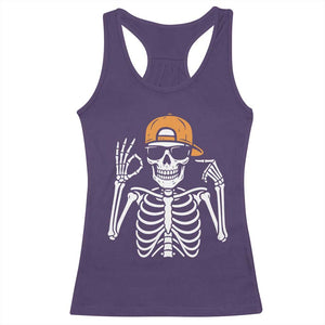 Funny Six Seven 67 Skeleton Gen Alpha Halloween Meme Racerback Tank Top TS11 Purple Print Your Wear