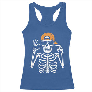 Funny Six Seven 67 Skeleton Gen Alpha Halloween Meme Racerback Tank Top TS11 Royal Blue Print Your Wear
