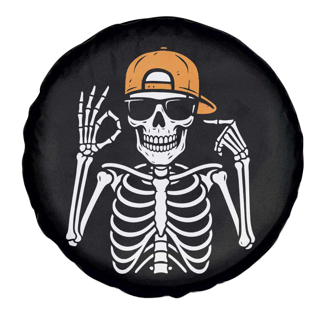 Funny Six Seven 67 Skeleton Gen Alpha Halloween Meme Spare Tire Cover TS11 Print Your Wear