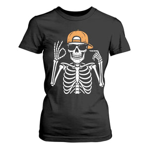 Funny Six Seven 67 Skeleton Gen Alpha Halloween Meme T Shirt For Women TS11 Black Print Your Wear