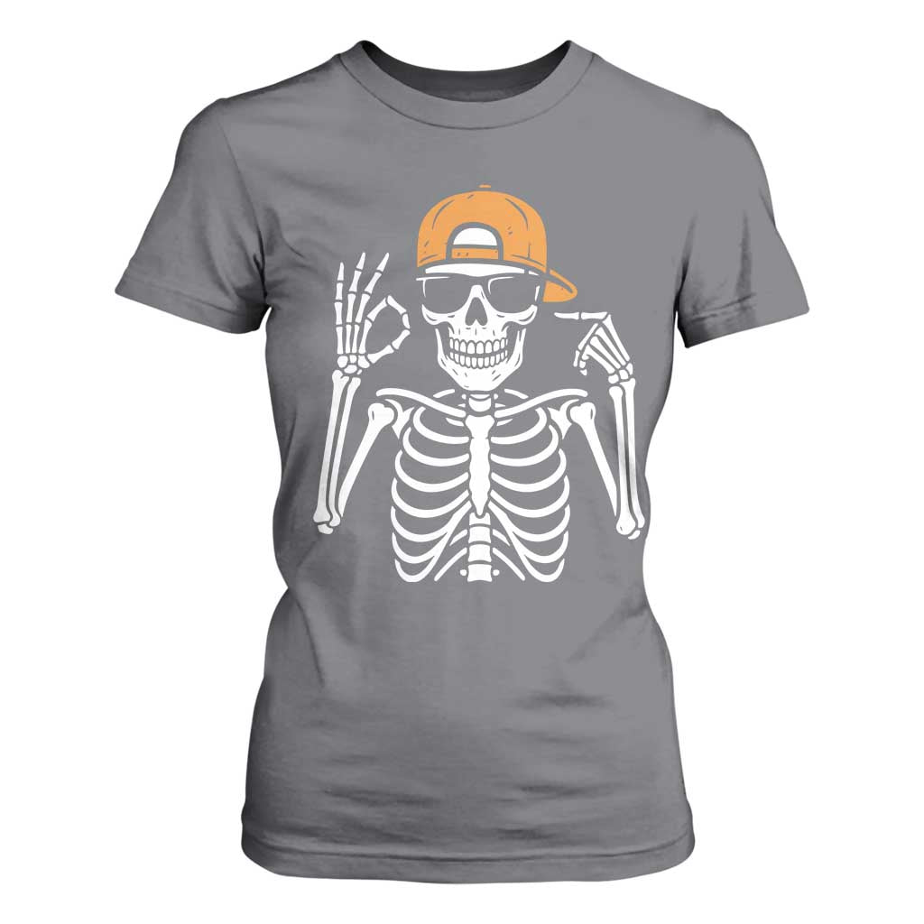 Funny Six Seven 67 Skeleton Gen Alpha Halloween Meme T Shirt For Women TS11 Charcoal Print Your Wear
