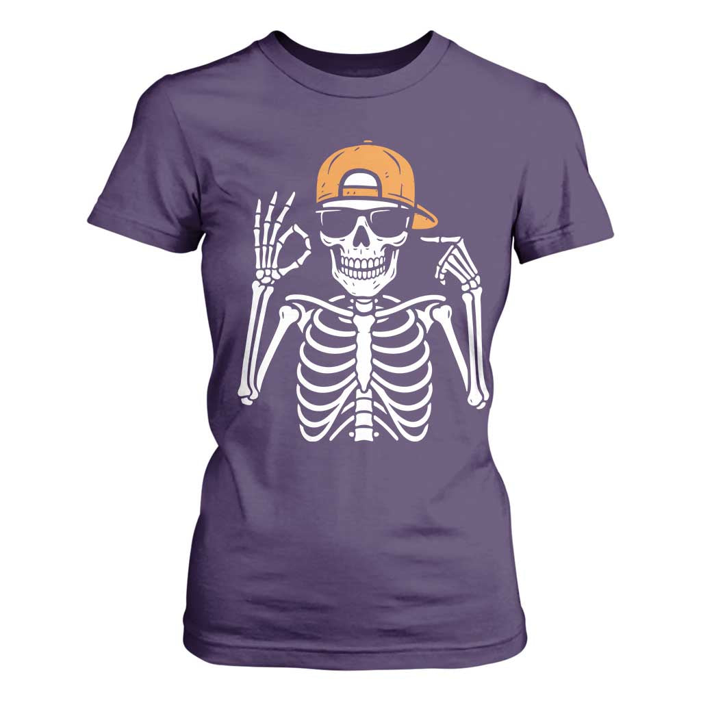 Funny Six Seven 67 Skeleton Gen Alpha Halloween Meme T Shirt For Women TS11 Purple Print Your Wear