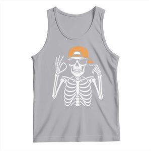 Funny Six Seven 67 Skeleton Gen Alpha Halloween Meme Tank Top TS11 Athletic Heather Print Your Wear