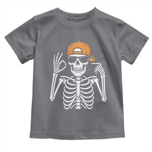 Funny Six Seven 67 Skeleton Gen Alpha Halloween Meme Toddler T Shirt TS11 Charcoal Print Your Wear