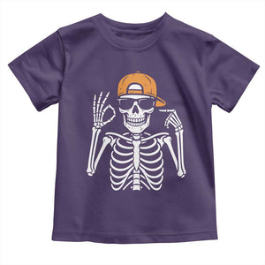 Funny Six Seven 67 Skeleton Gen Alpha Halloween Meme Toddler T Shirt TS11 Purple Print Your Wear