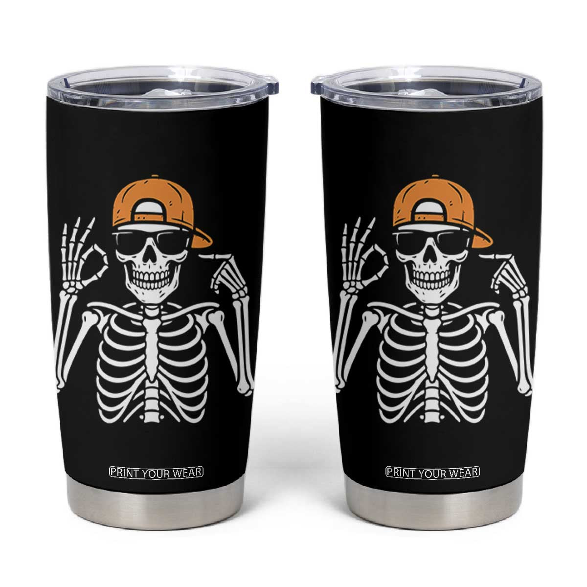 Funny Six Seven 67 Skeleton Gen Alpha Halloween Meme Tumbler Cup TS11 Black Print Your Wear