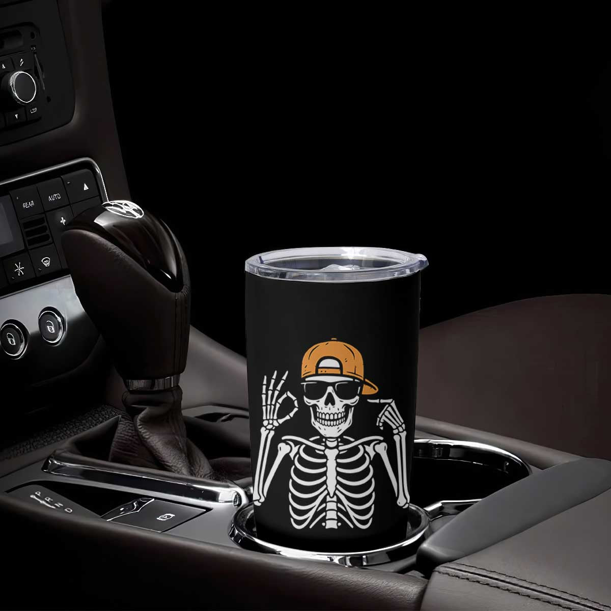 Funny Six Seven 67 Skeleton Gen Alpha Halloween Meme Tumbler Cup TS11 Print Your Wear