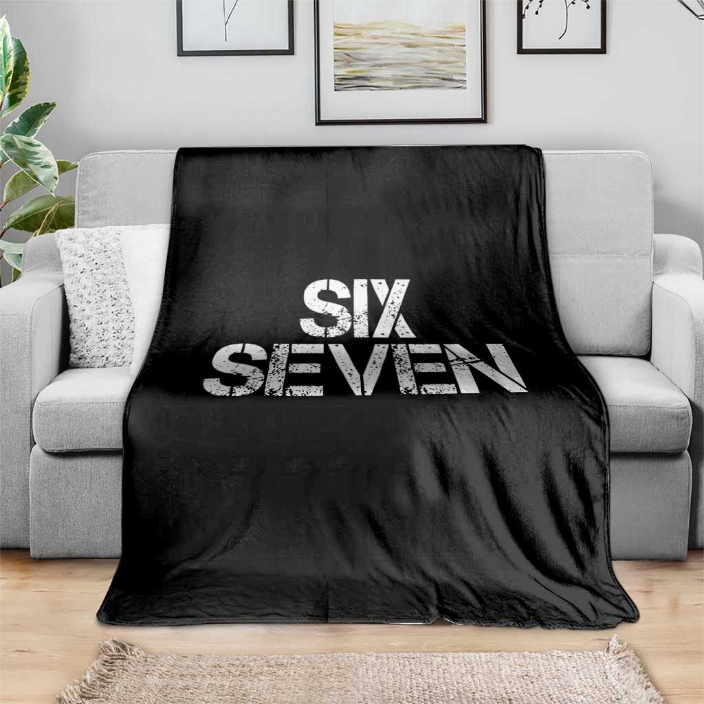 Six Seven Meme Vintage 67 Gen Alpha Meme Throw Blanket TS11 Print Your Wear