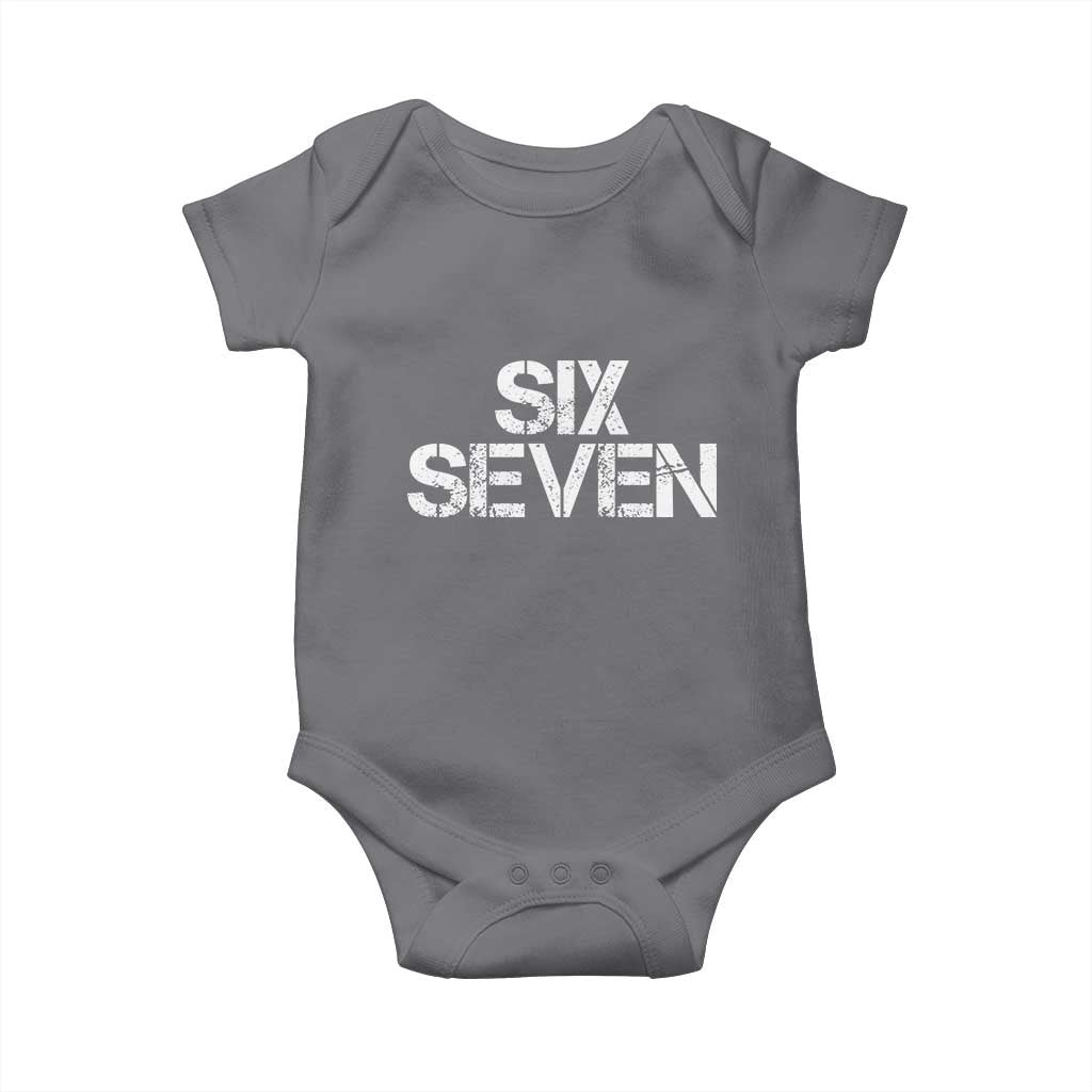 Six Seven Meme Vintage 67 Gen Alpha Meme Baby Onesie TS11 Charcoal Print Your Wear