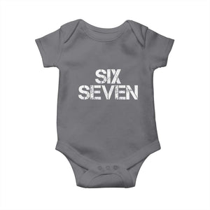 Six Seven Meme Vintage 67 Gen Alpha Meme Baby Onesie TS11 Charcoal Print Your Wear
